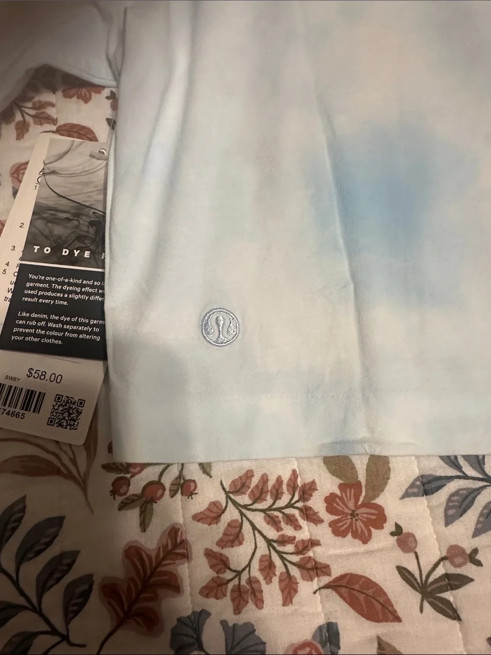 NWT Lululemon All Yours Organic Cotton Cropped T *Wash Smoothie Wash Blueberry